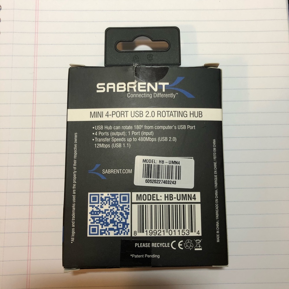 Sabrent 4-Port USB 2.0 Rotatable Hub - Picture 2 of 12
